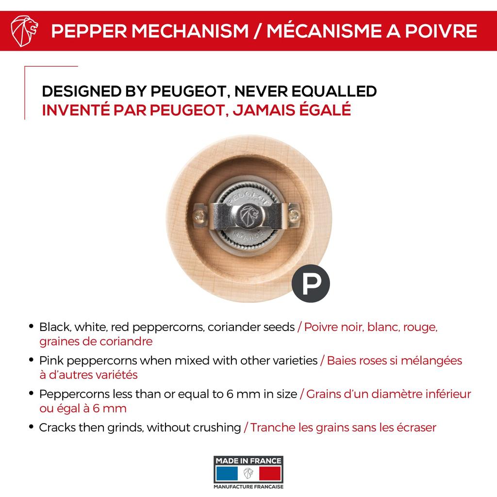 PEUGEOT Seasoning Container Paris Mill Pepper Mill 18cm Plain Wood 0870418