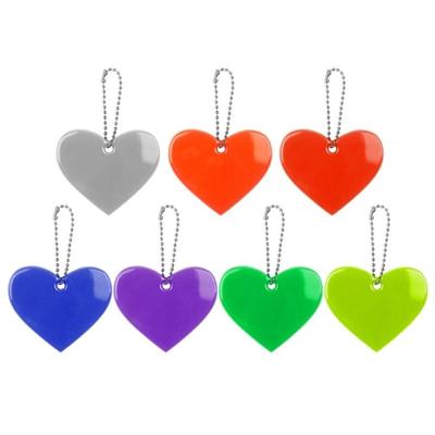 Multi-functional Reflector Keyrings High Visible Heart Shap Keychain Backpacks Strollers