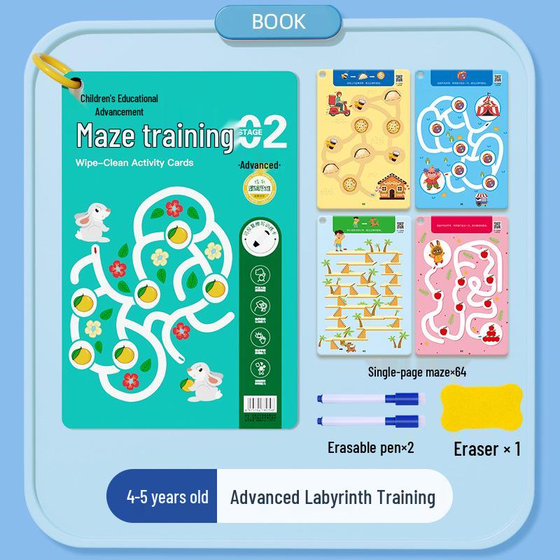 Children's Maze Book: Whole Brain Thinking & Intelligence Development for Ages 3-6 with 8 Focus Puzzles
