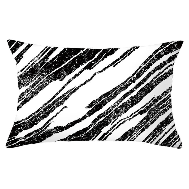 Home Geometric Peach Skin Waist Pillow Case Nordic Style Sofa Printed Pillow Case Office Lumbar Pillow