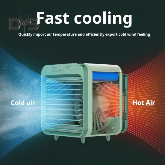 Air Conditioner Cooling Fan with Water Tank 3 Speed Settings Strong Airflow Portable Rechargeable Air Cooler Electric Fan