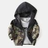 Spring and Autumn Children's Clothing Boy's Camouflage Black Outwear Children's Thin Color Matching Casual Baby Boy Hoodie Tops