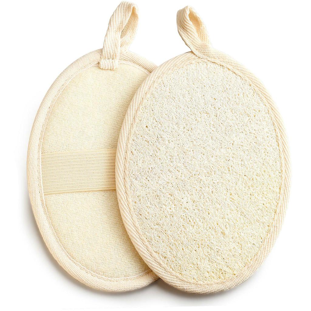 Summer Loofah Bath Scrubber Slices: Cotton & Linen Back Scrubber with Dotted Design