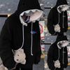 Unisex Funny Shark Teeth Hoodies Long Sleeve Oversized Drawstring Sweatshirt Casual Comfortable Pullover