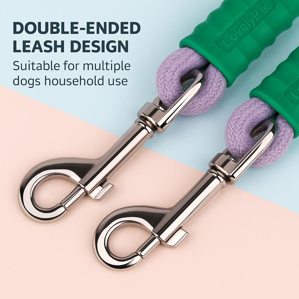 Stock No-Pull Safety Dual Clip Dog Leash Anti-Escape P Chain Pet Lead Training Hands Free Dog Leashes