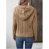 Women's Fall and Winter Vintage Hooded Pullover Sweater Comfortable Button Soft Knit Top