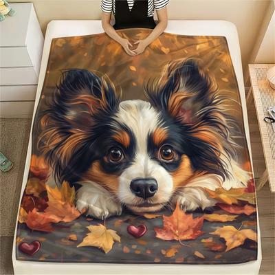 Vintage Papillon,pattern Flannel Blanket, High Quality Comfortable for All Seasons, Home Decor, Warmth and Comfort, Perfect for Gifts.