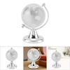 Round Earth Globe World Map Crystal Glass Ball Sphere Home Office Decor Gift (Silver)