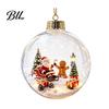 Acrylic Christmas Balls Glowing Ball Ornaments, Light-Up with Mini Holiday Scene, Clear LED Winter Scene Ornaments Tree Hanging Decor Warm Light