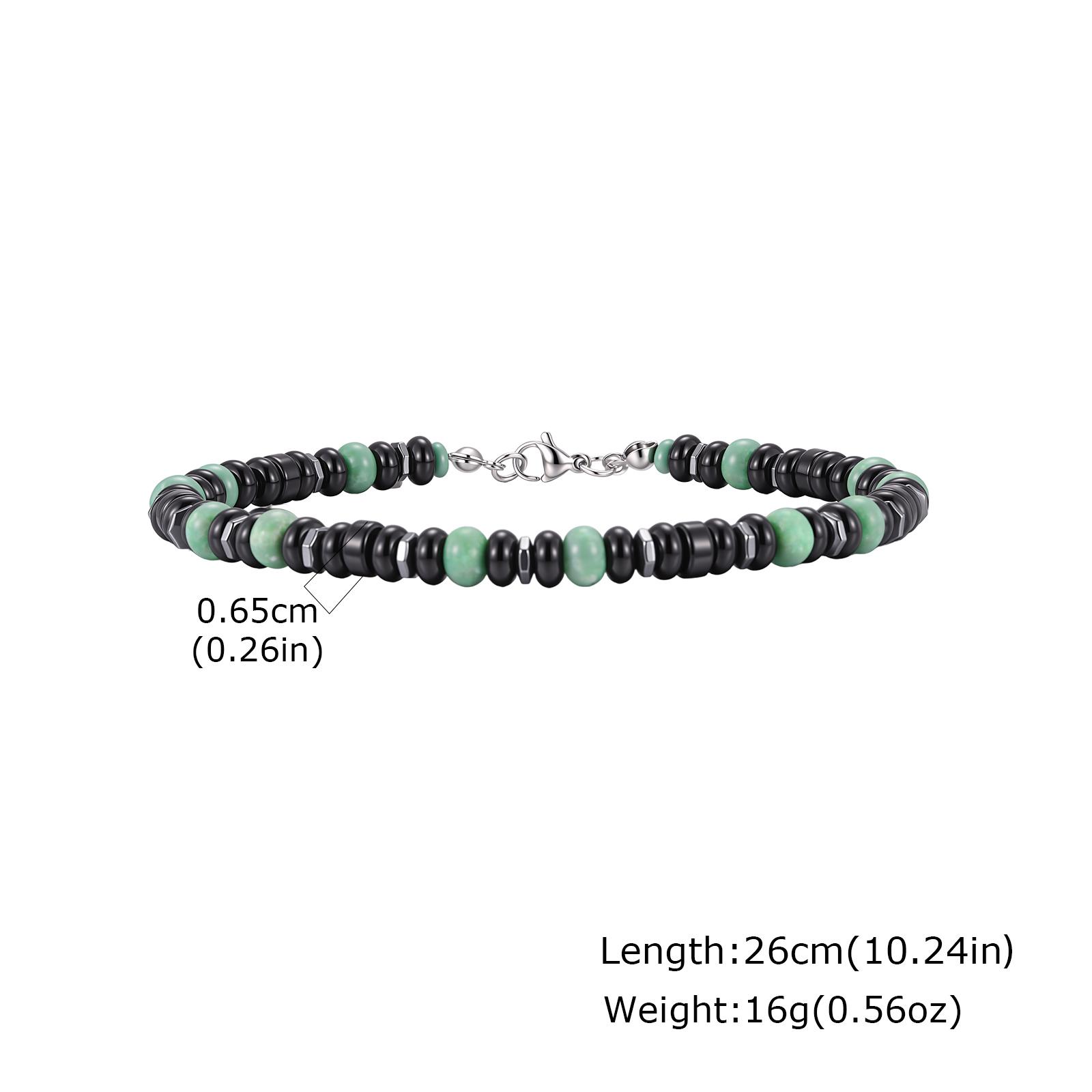 

Vnox Stainless Steel Stone Beaded Anklet for Men Women, Classic Adjustable Anklets Chain Summer Beach Boho Hip Hop Jewelry Gifts