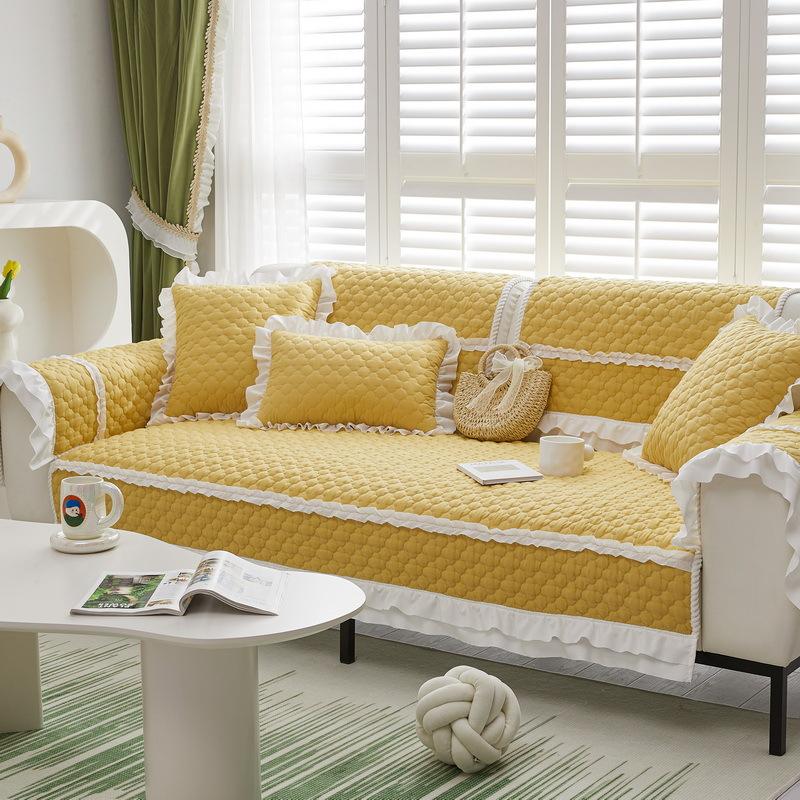 Universelles Sofakissen aus Stoff, rutschfest, verdicktes Scrub-Sofa-Handtuchkissen, modernes, schlichtes gestepptes Kissen, Rückenlehnenbezug