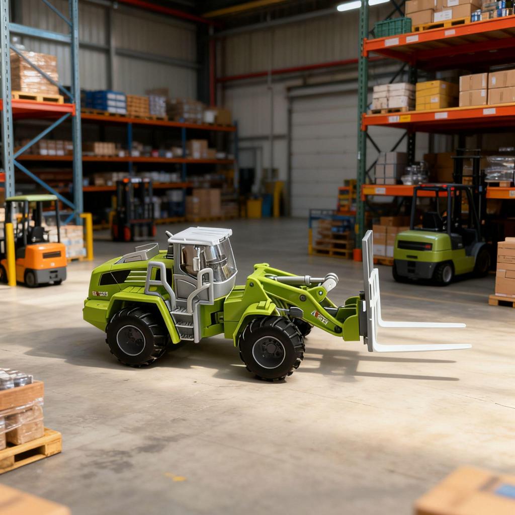 Alloy ABS Drop-Resistant Toy Forklift Construction Set for Boys Ages 3-6