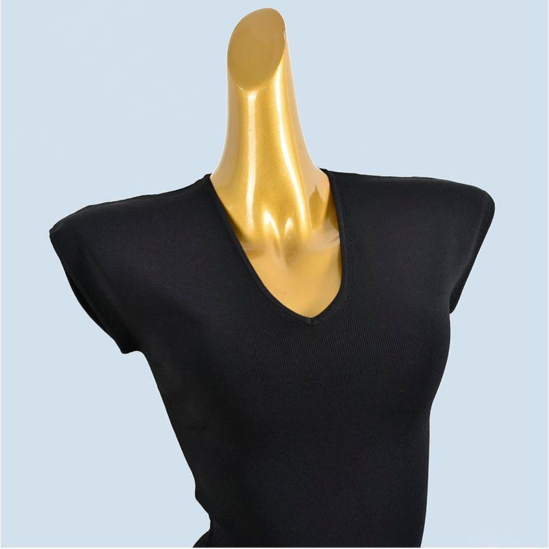 Simple and Versatile ~ Good Quality Slimming Slim fit Qu Zhu V-neck Temperament Knit Summer Short sleeve T-shirt Top Women