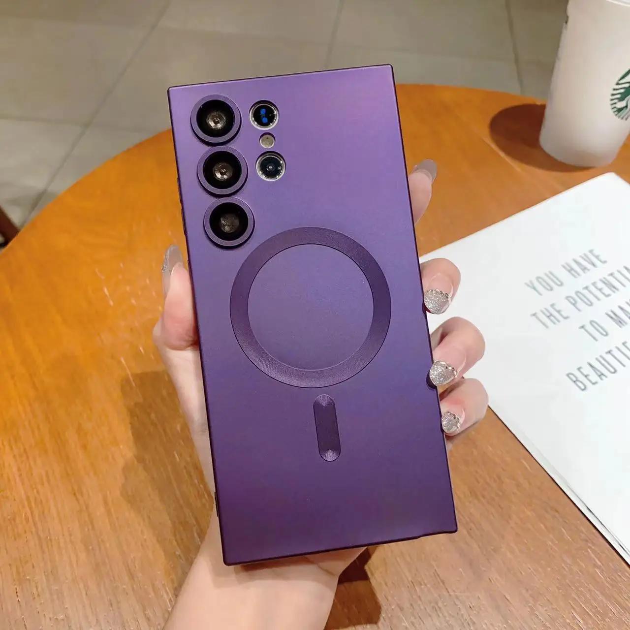 

Роскошный Магнитный Чехол Magsafe для Samsung Galaxy S24 S25 S22 S23 Ultra Plus S20 S21 FE Note 20 A35 A55 A05 A15 Мягкий ТПУ Чехол For Samsung S25Ultra