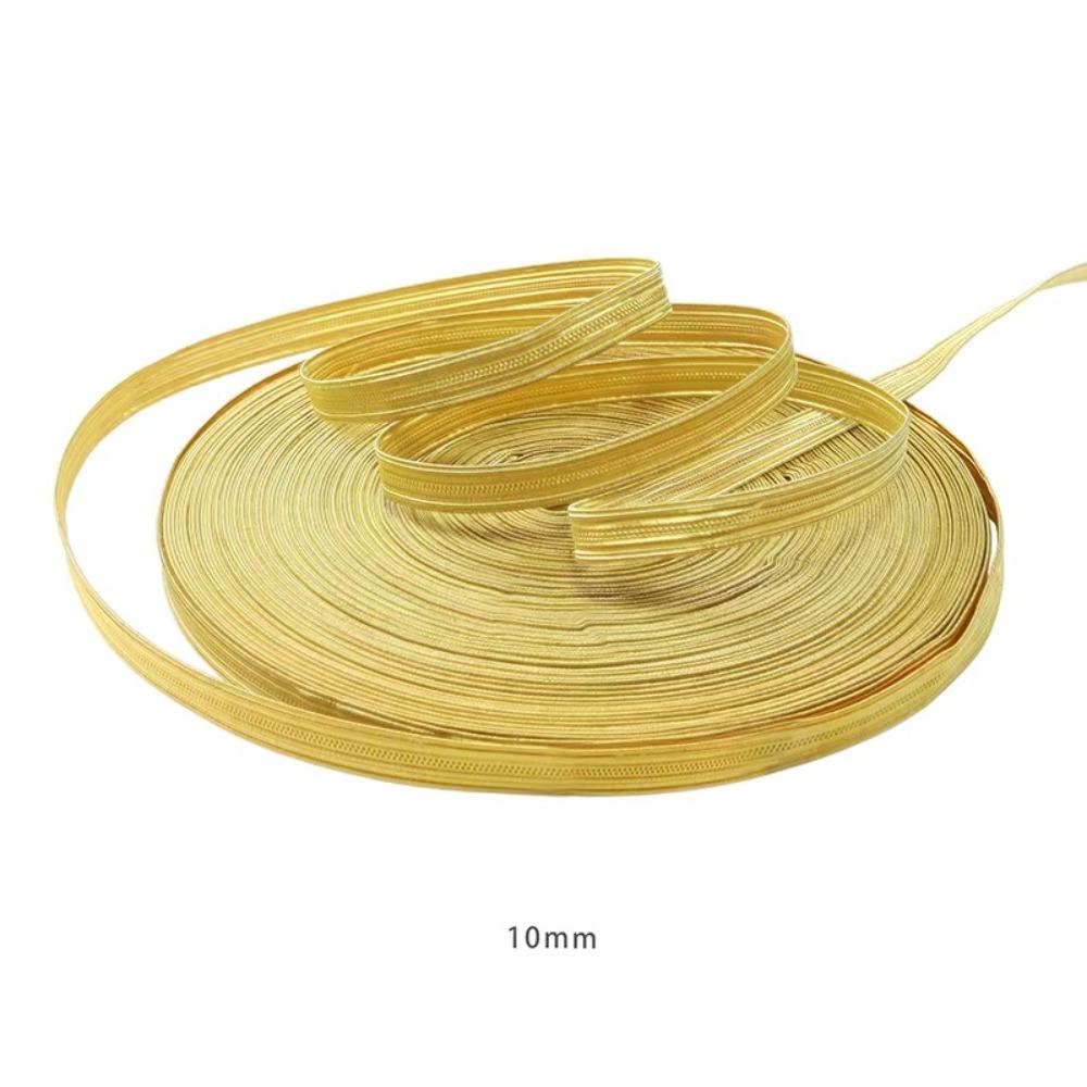 Wire Edge Stitched Edge Ribbon Golden Gold Braid Webbing Grosgrain Ribbon  Uniform Trim