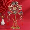 Long Handle Wedding Show Fan Antique Style Bride Hand Held Fan Bride Group Fan  Home Decoration