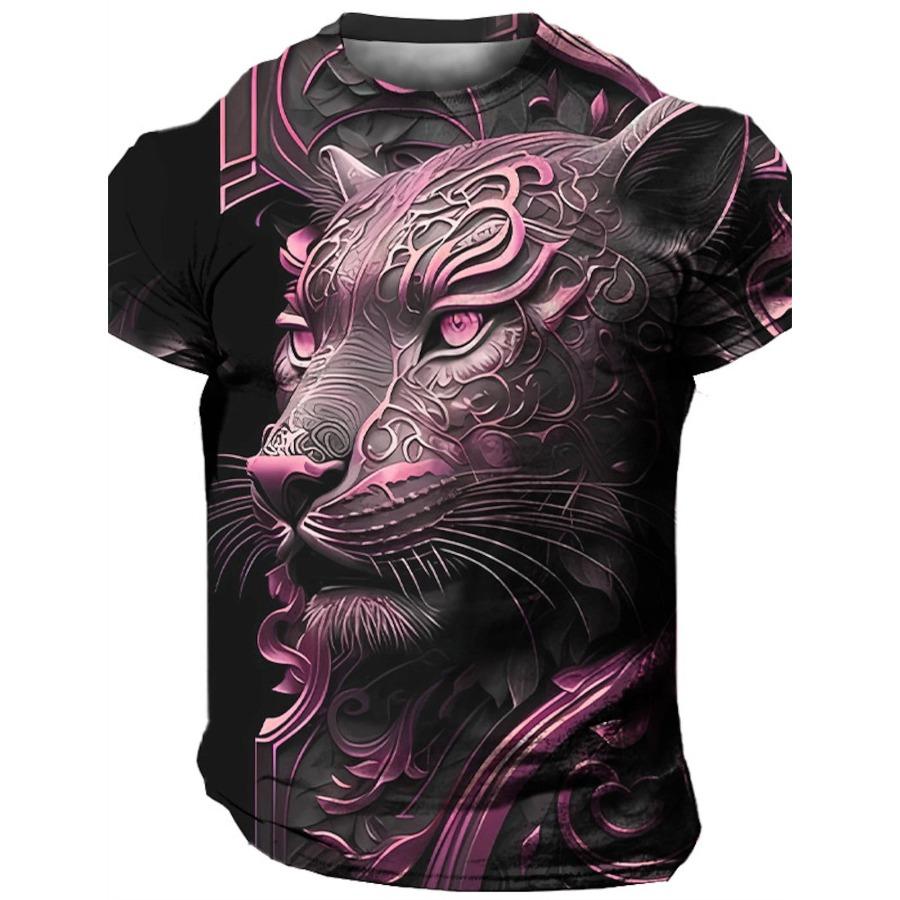 Round Collar Outfit 3d Print T Shirts Mens Casual Animal Cartoon Sportwear T Shirt Male Short Sleeve Summer Top Men