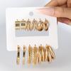 Boho Gold Color Hoop Earrings Set Metal Dangle Earrings Vintage Circle Geometric Twist for Women Girls 2023 Trendy Jewelry Gifts