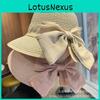 Paper Straw Wide Brim Sun Hat With Bow For Summer Beach Vacation Women