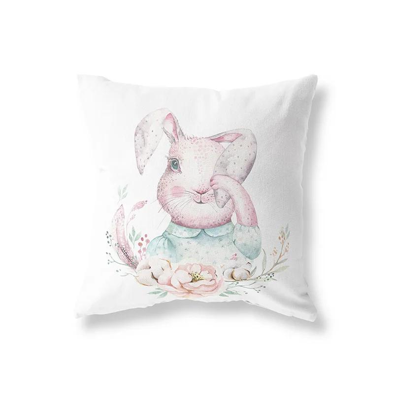 Cute Rabbit Giraffe Animals Children Room Decor Polyester  Cushion Cover Sofa Pillow  Home Decoration Throw Pillowcase