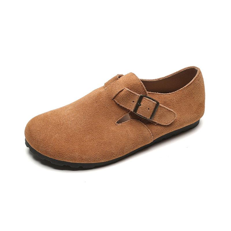 Winter Women Shoes Slip On Plush Warm Women's Flats Retro Genuine Leather Shoes Women Large Size 35-43  Mujer WSH5183