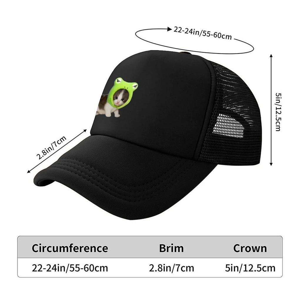 Katze mit Froschhut Baseballkappe Einzigartige Hüte Strand Golfkappe Trucker-Kappe Golf Herren Damen
