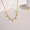  Fashion Teardrop-shaped White Cubic Zirconia Pendant Necklace 18 K Pvd Plated Statement Collar Necklace Jewelry Gift