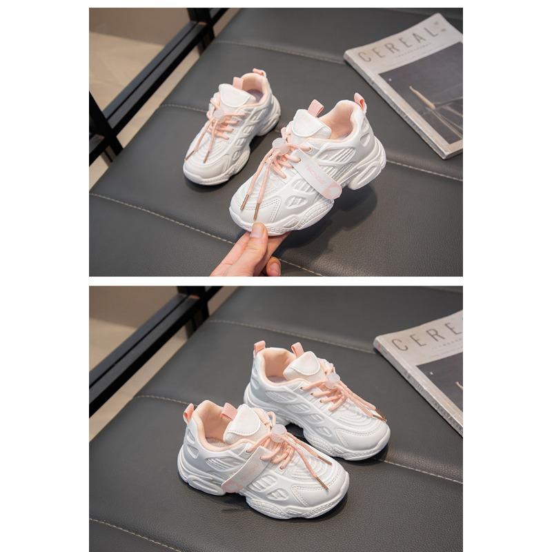 Spring and Summer Korean Version Sports Shoes Children's Breathable Mesh Dad Shoes Students Solid Bottom Running Shoes Boys and Girls Single Shoes