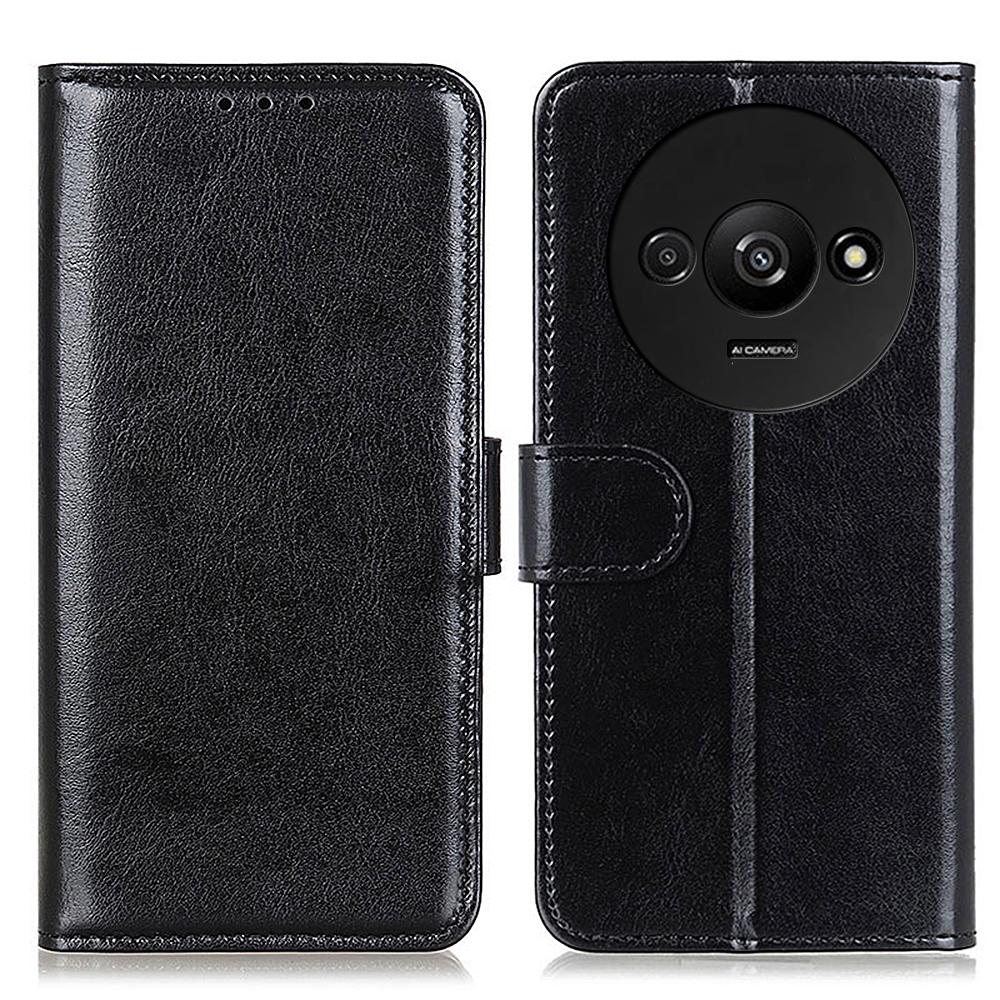 For Xiaomi Redmi A3 4G/Poco C61 4G Case Crazy Horse Texture Horizontal Flip Leather Phone Cover