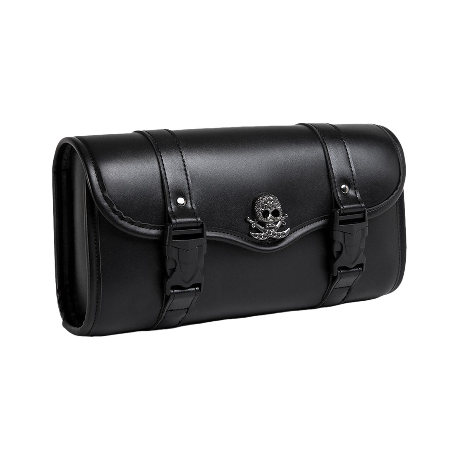 

Motorcycle Saddlebag Leather Tool Pouches Storage Suitable for Front Fork&Handlebar, Road Trip , Daily Commute 1