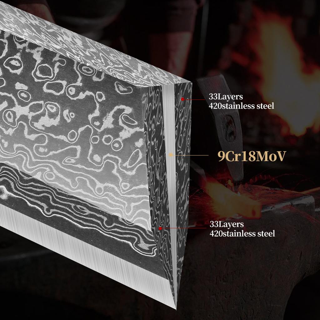 Professional Grade Kitchen Knife High-Class Chef's Knife Ergonomic Abalone Shell Handle Damascus Steel Chef Knives
