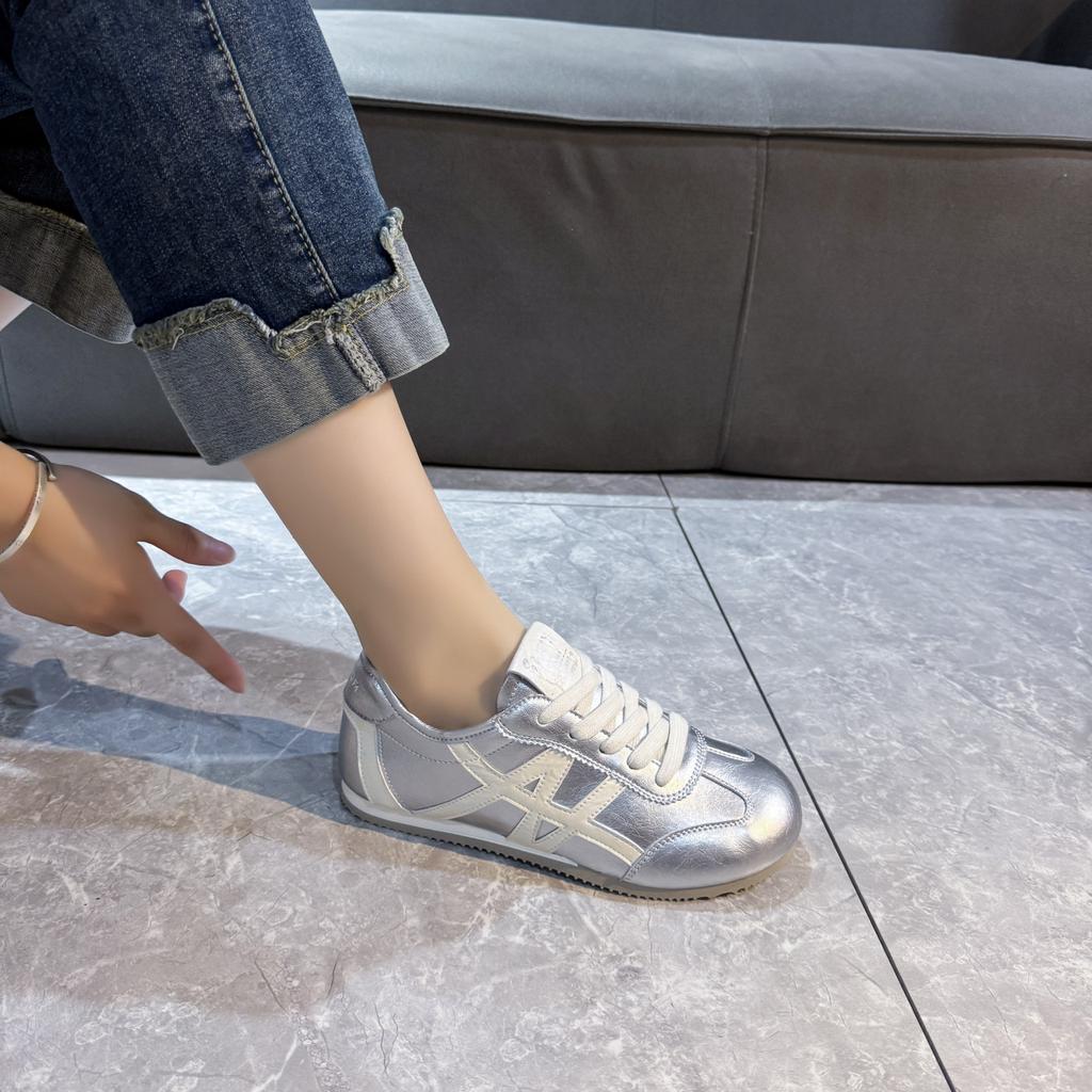 Women's Shoes 2025 New Summer Flat-bottomed German Training Shoes Student Versatile Sports and Leisure Shoes Soft-soled Forrest Gump White Board Shoes