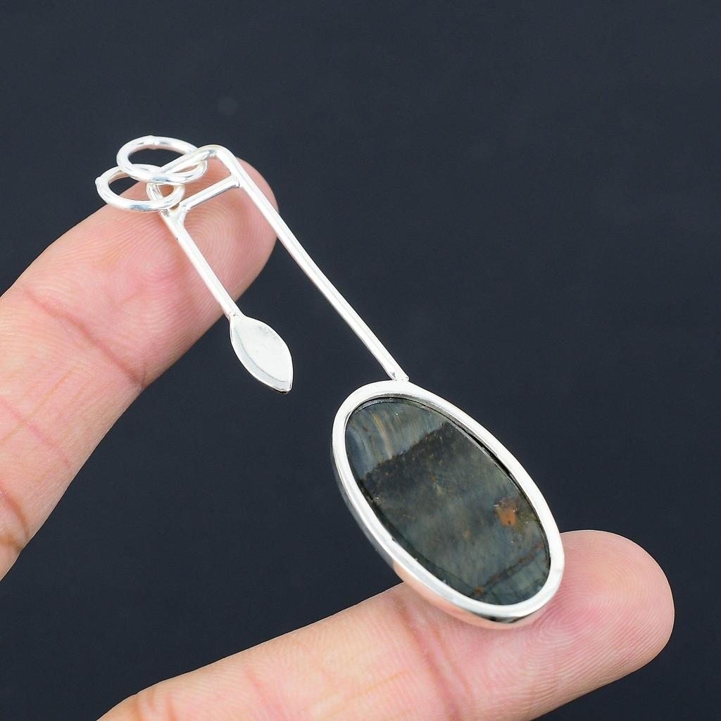 Sisters Day Deal Oval Natural Nellite 925 Sterling Silver Mother Pendant Jewelry