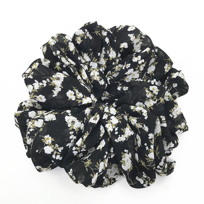 

Large Hair Band Elastic Chiffon Scrunchies Floral Print Malaysian Bunch Hair Tie Oversized Volumizing Malaysian Rubber Band