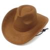 Retro British Style Western Cowboy Hat Fashionable Warped Edge with Windbreak Rope Tibetan Top Hat Men's and Women's Outdoor Mountaineering Hat