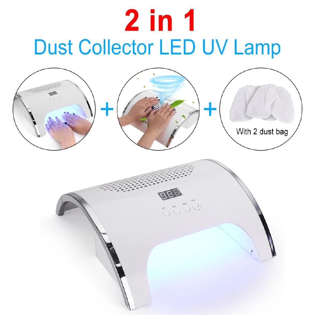 36/45 LED UV LED Nail Lamp Infrared Induction Nail Duct Suction 2 Fan Vacuum Cleaner For For Manicure 2 In 1 80W/150W