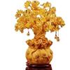 Citrine Money Tree Figurine: Attracts Wealth & Fortune, Perfect for Wine Cabinet or Living Room Entrance Decor.
