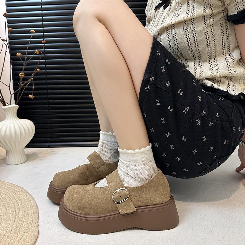 Casual Fashion Pink Retro Light Mouth Platform Single Shoes Women's 2025 New Summer Skirt Versatile Mary Jane Shoes
