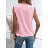 Damen Lässiges V-Ausschnitt Patchwork Spitze Ausgeschnitten Ärmelloses Weste T-Shirt Top