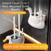 Soft Rubber Brush Head Wall-Mounted Toilet Brush Toilet Brush Set  Bathroom Cleaning