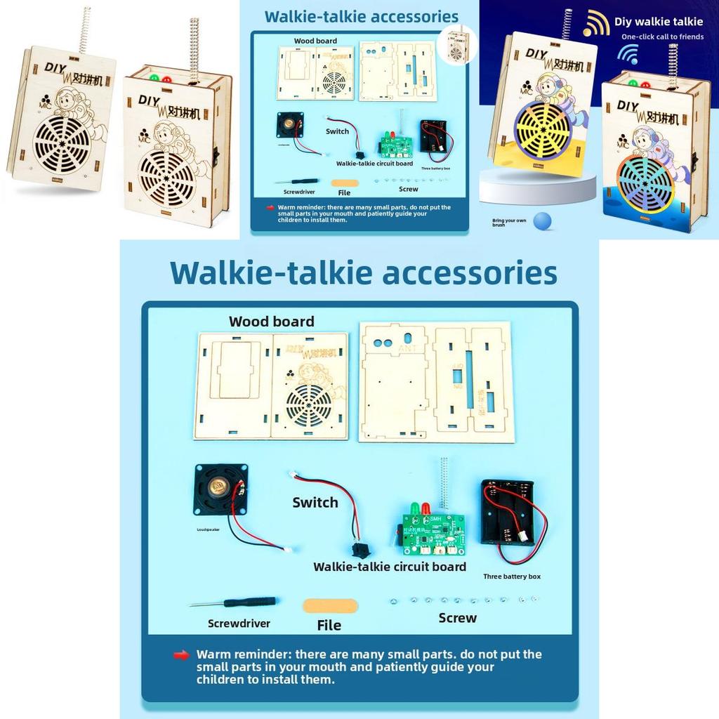 Scientific Experiment Diy Walkie Talkie Model Wireless Calling Stem Kids Craft Set