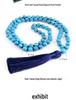 European 8mm Stone Bead Tassel Necklace and Multi-Strand Buddhist Bead Bracelet