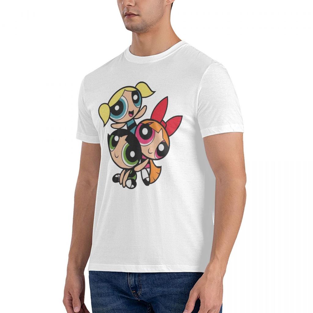 Powerpuff Girls Men T Shirt Cotton Tops Fun Short Sleeve O Neck Tee Shirt Gift Idea T-Shirts