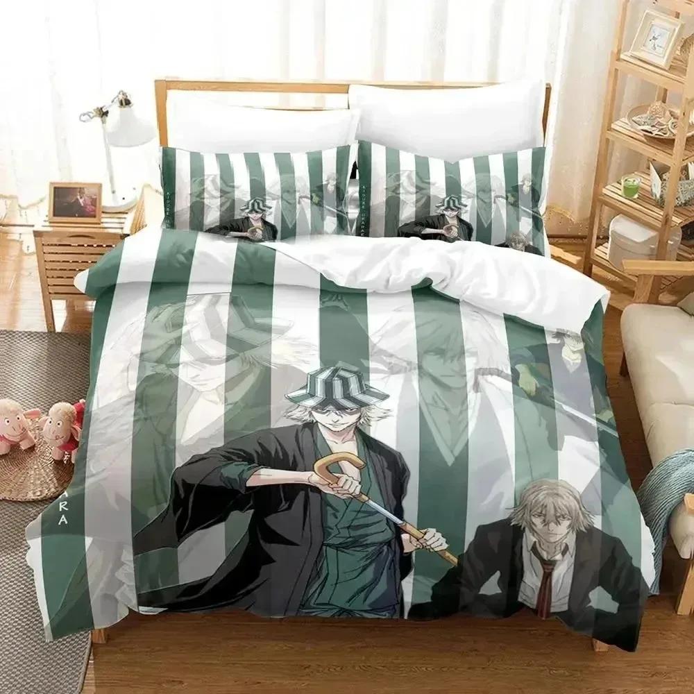Anime Bleach Urahara Kisuke Sängkläder Set Påslakan Sängset Påslakan Örngott Täcke King Queen Storlek Pojkar Vuxna Sängkläder