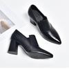 Fashion Fashion Block Heel Slip-on Non-Slip Wear-Resistant Single Shoes Autumn New Pointed Toe Deep Mouth High Heels