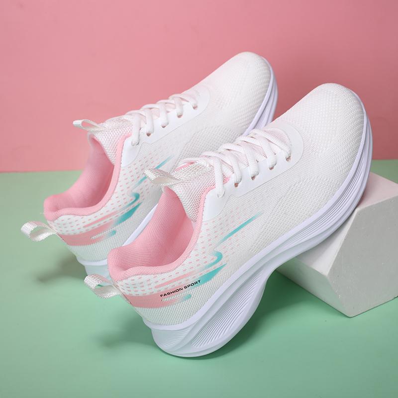 Ademende Casual Sneakers Dames Gebreide Lichtgewicht Hardloopschoenen Antislip Casual Sportschoenen voor Joggen Wandelen Reizen