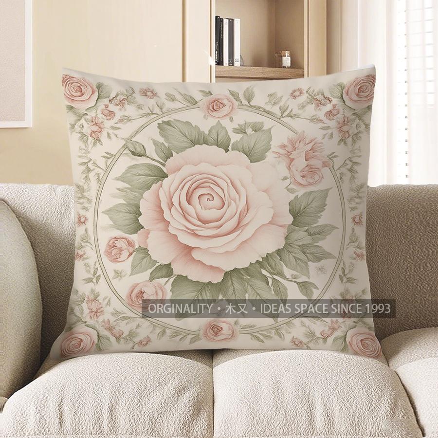 Home Decor Floral Roses Cushion Cover For Home Decor Pattern Cushion Cover Suitable For Sofa Bedroom Car Pillow Cover