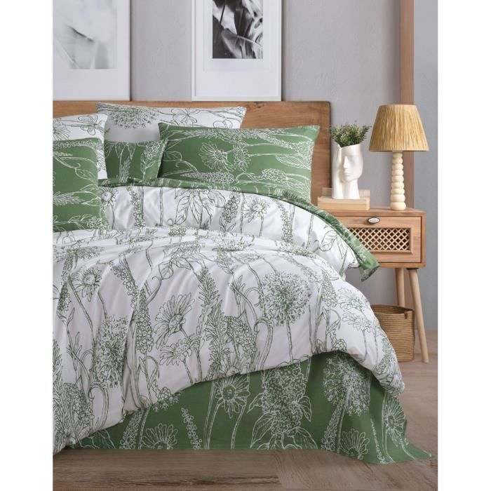 Sängklädesset - 1 påslakan 220 x 240 cm + 2 örngott 60 x 60 cm - 100% förstärkt bomull - Vit