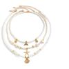 Hot-selling summer beach wind starfish shell pearl necklace set three-piece fashion versatile trend accessories