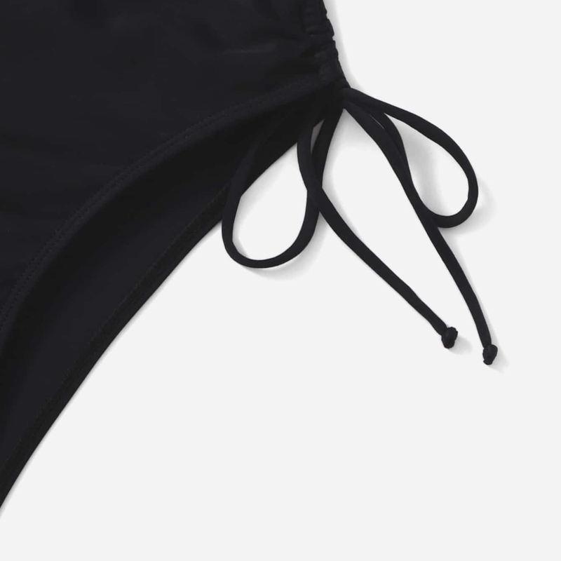 Swimsuit Women's One Piece Triangle Solid Color Multicolor Lace Up Drawstring Bikini Suits